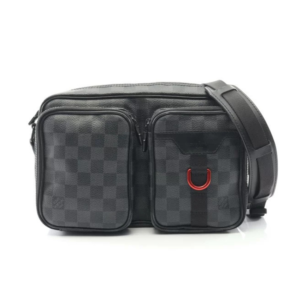 Louis Vuitton Utility Shoulder Graphite Damier Bag Black Messenger Canvas - Picture 2 of 8